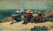 Winslow Homer On the Beach, 1875 Norge oil painting reproduction